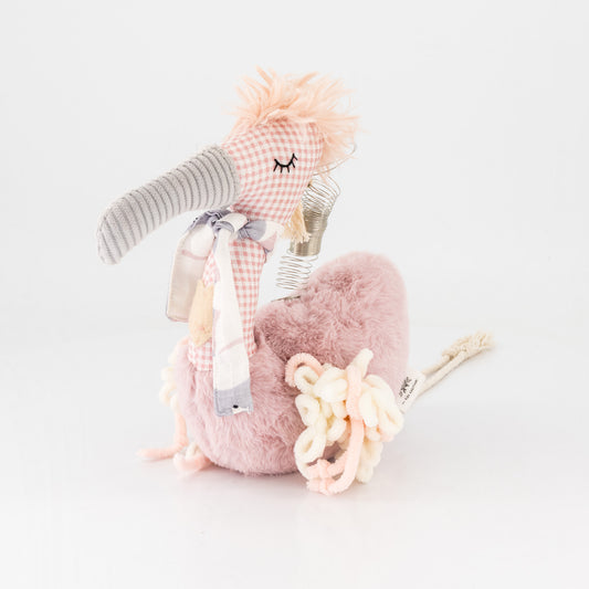 Quirky X Maccie soft toy l spring mobile flamingo