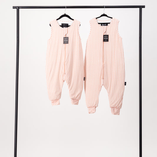 2.0 TOG bamboo winter sleep suit | pink petal gingham