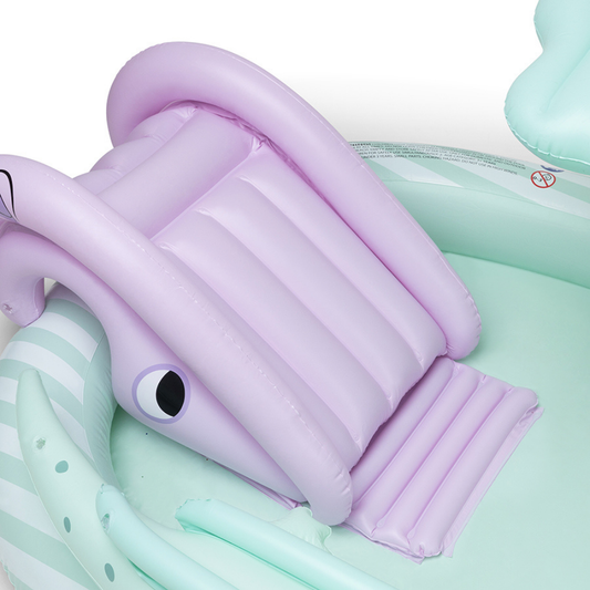 inflatable toddler play pool with slide | wild life
