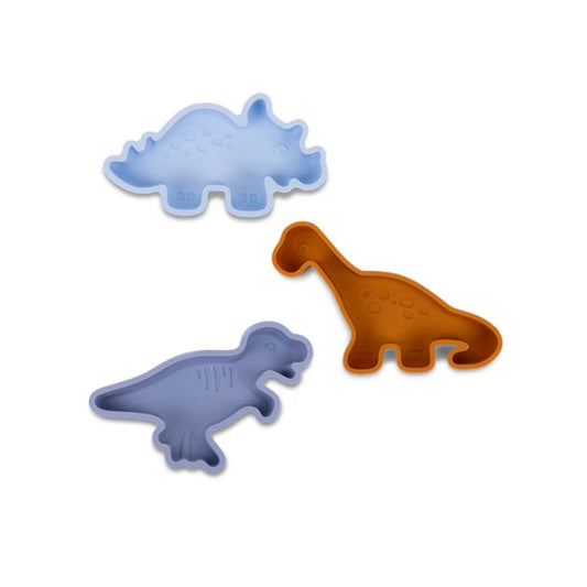 silicone beach bucket + toy set | dinosaurs
