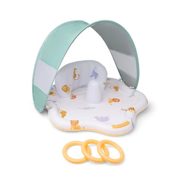 swim essentials l Sitting Baby Splash Mat with Sunshade l Wildlife