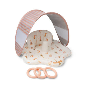 swim essentials l Sitting Baby Splash Mat with Sunshade l Mermaid Bubbles