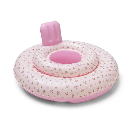 baby floating swim seat | cosy pink hearts 69cm
