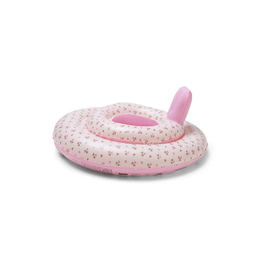 baby floating swim seat | cosy pink hearts 69cm