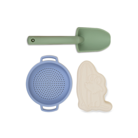 silicone beach bucket + toy set | surfer