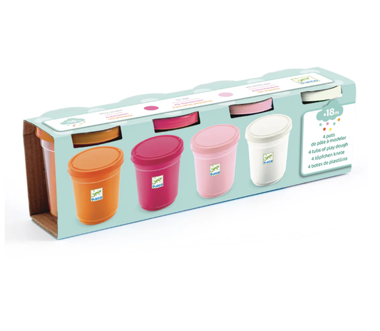 4 pots of play dough by DJECO l sweet colours
