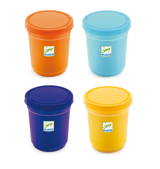 4 pots of play dough by DJECO l natural colors