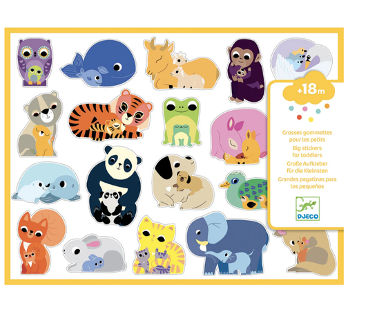 easy-peel big stickers for toddlers by DJECO l mom + baby