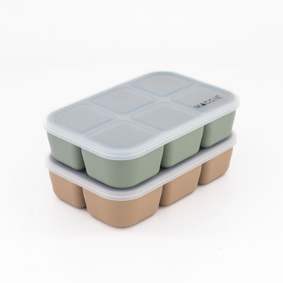 Texture shot of the flexible, durable, BPA-free silicone MACCIE snack box material, emphasizing crack-proof and snap-proof design.