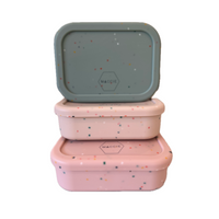 beige munchmate silicone lunch box (3 compartments)