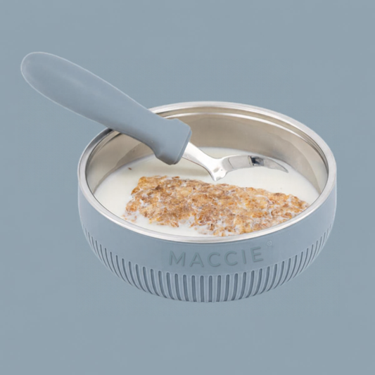 grip + grub | stainless steel bowl with silicone outer