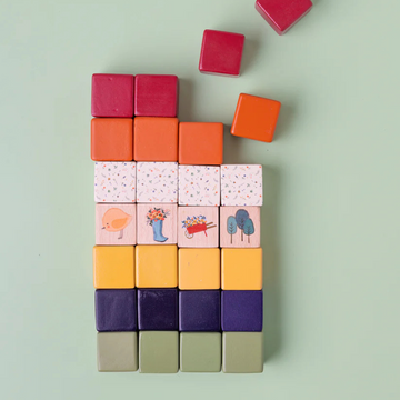 wooden building blocks 28 piece set by GROW BABY l little greyton