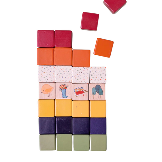 wooden building blocks 28 piece set by GROW BABY l little greyton