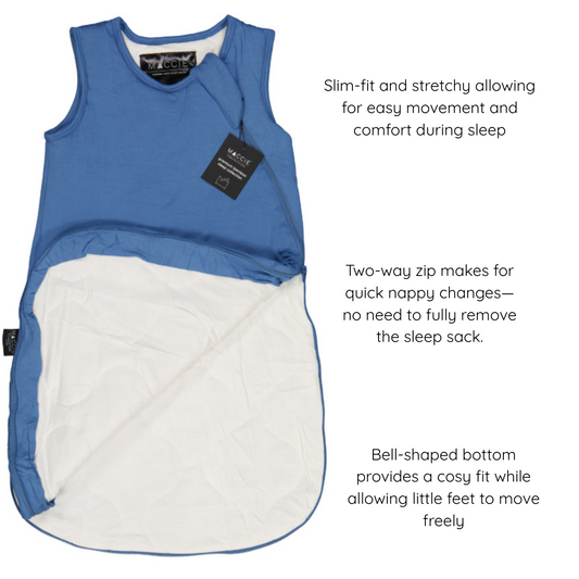 2 TOG bamboo winter sleep sack | cobalt blue