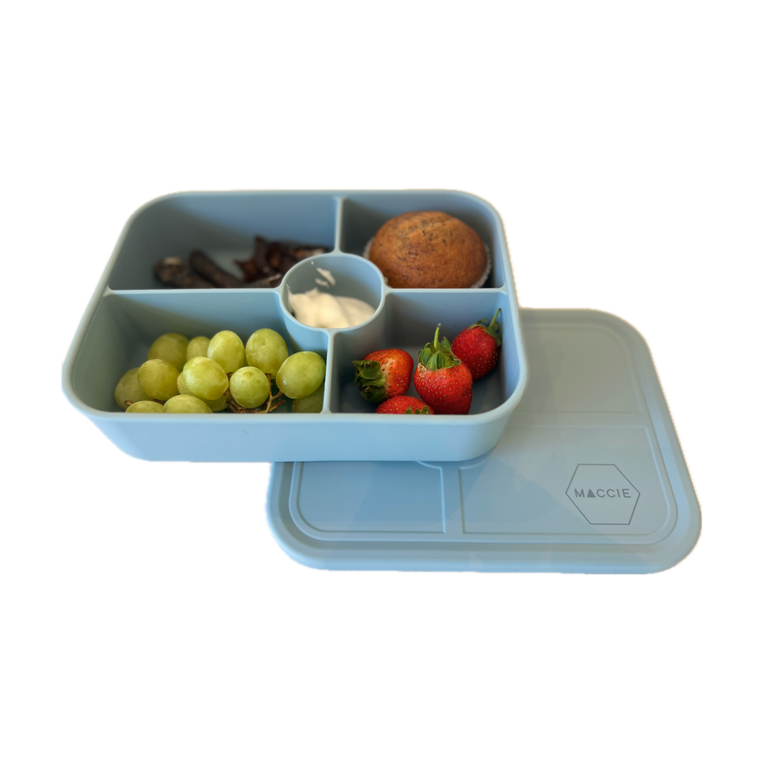blue munchmate silicone lunch box (5 compartments)