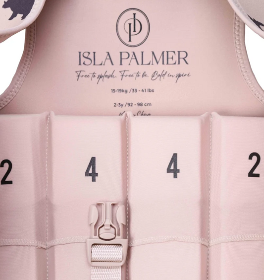 Isla Palmer l The Tommy swim vest- beige dinosaurs
