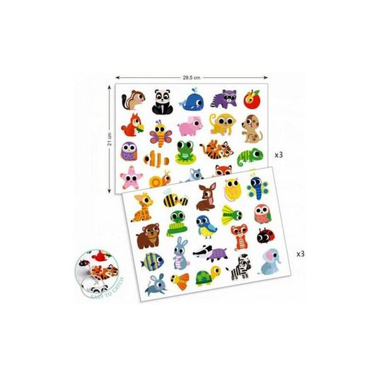 easy-peel big stickers for toddlers by DJECO l baby animals