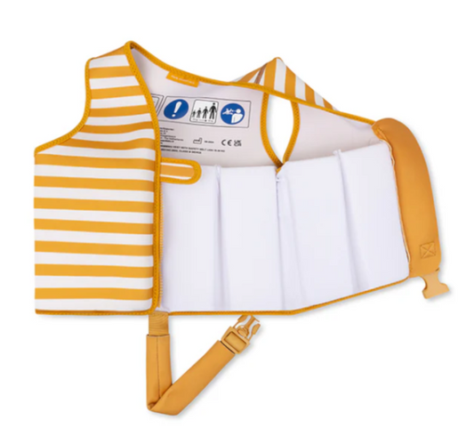 swimming vest | lion orange + white stripe (ages 3-6)