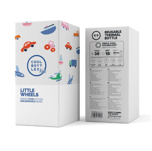 Cool bottles 350ml Kiddies range l little wheels (12+months)