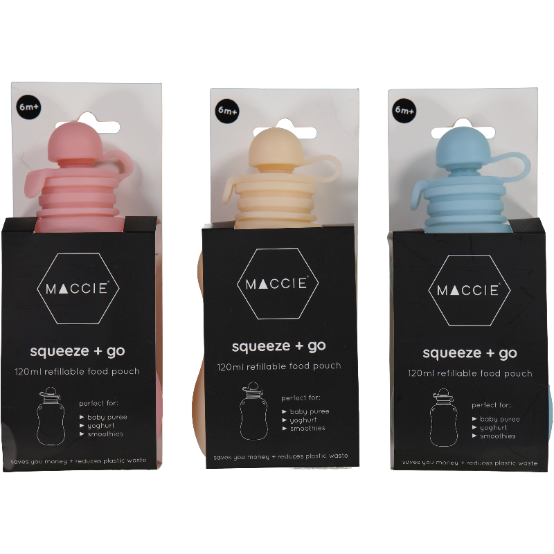 squeeze + go refillable food pouches