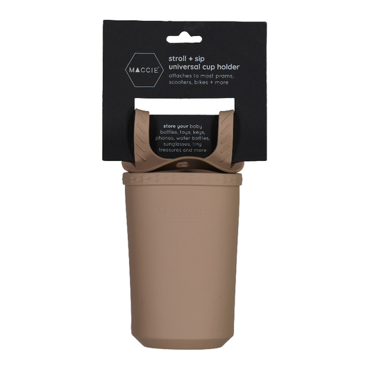 stroll + sip universal cup holder | caramel