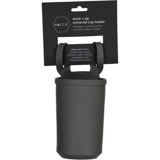 stroll + sip universal cup holder | dark grey