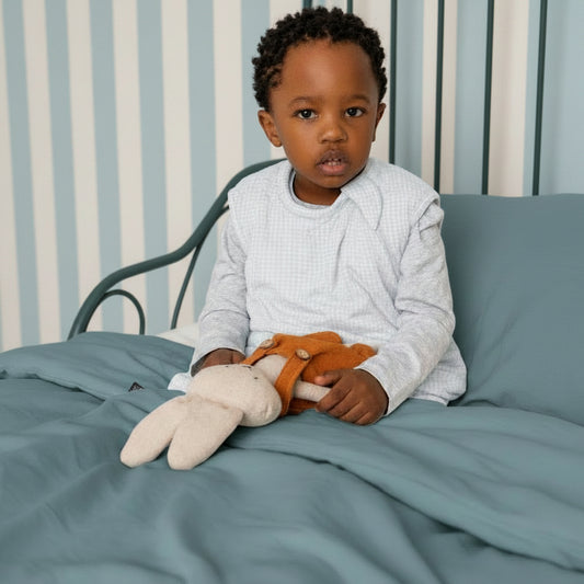 2.0 TOG bamboo winter sleep suit | powder blue gingham