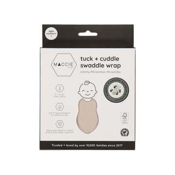 tuck + cuddle newborn stretchy swaddle wrap l stone ribbed bamboo