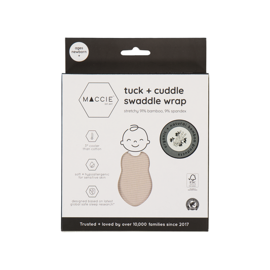 tuck + cuddle newborn stretchy swaddle wrap l stone ribbed bamboo