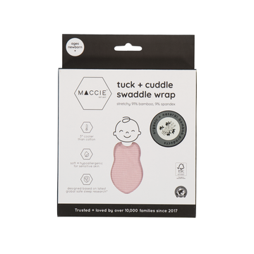 tuck + cuddle newborn stretchy swaddle wrap l misty pink ribbed bamboo