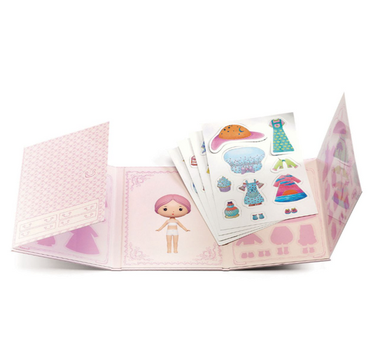 dress up travel size sticker book with 40 stickers