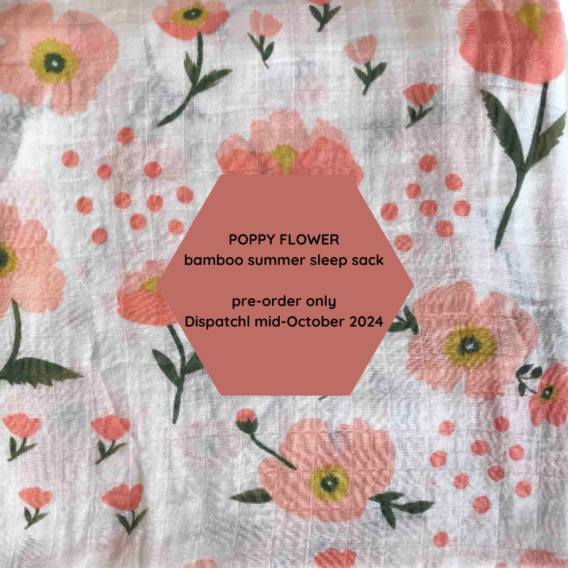 poppy flower bamboo summer sleep sack ** pre-order**