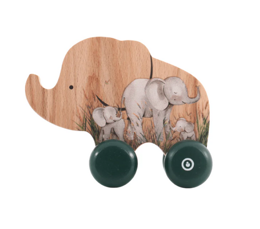 wooden push car by GROW BABY l elephant