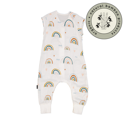 0.3 TOG bamboo summer toddler sleep suits | rainbow