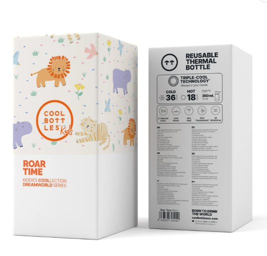 Cool bottles 350ml Kiddies range l roar time (12+months)