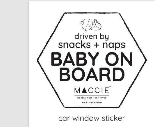 MACCIE car decal l driven by snacks + naps