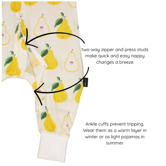 0.3 TOG bamboo summer toddler sleep suits | sweet pear