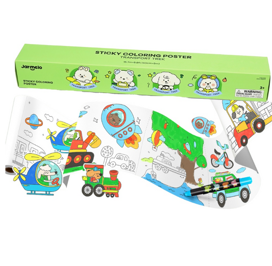 Jar Melo l 3m colouring paper roll tear + stick l cars + transport