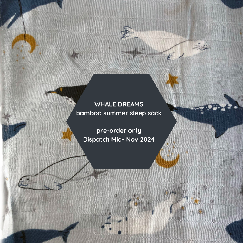 whale dream bamboo summer sleep sack ** later arrival pre-order**