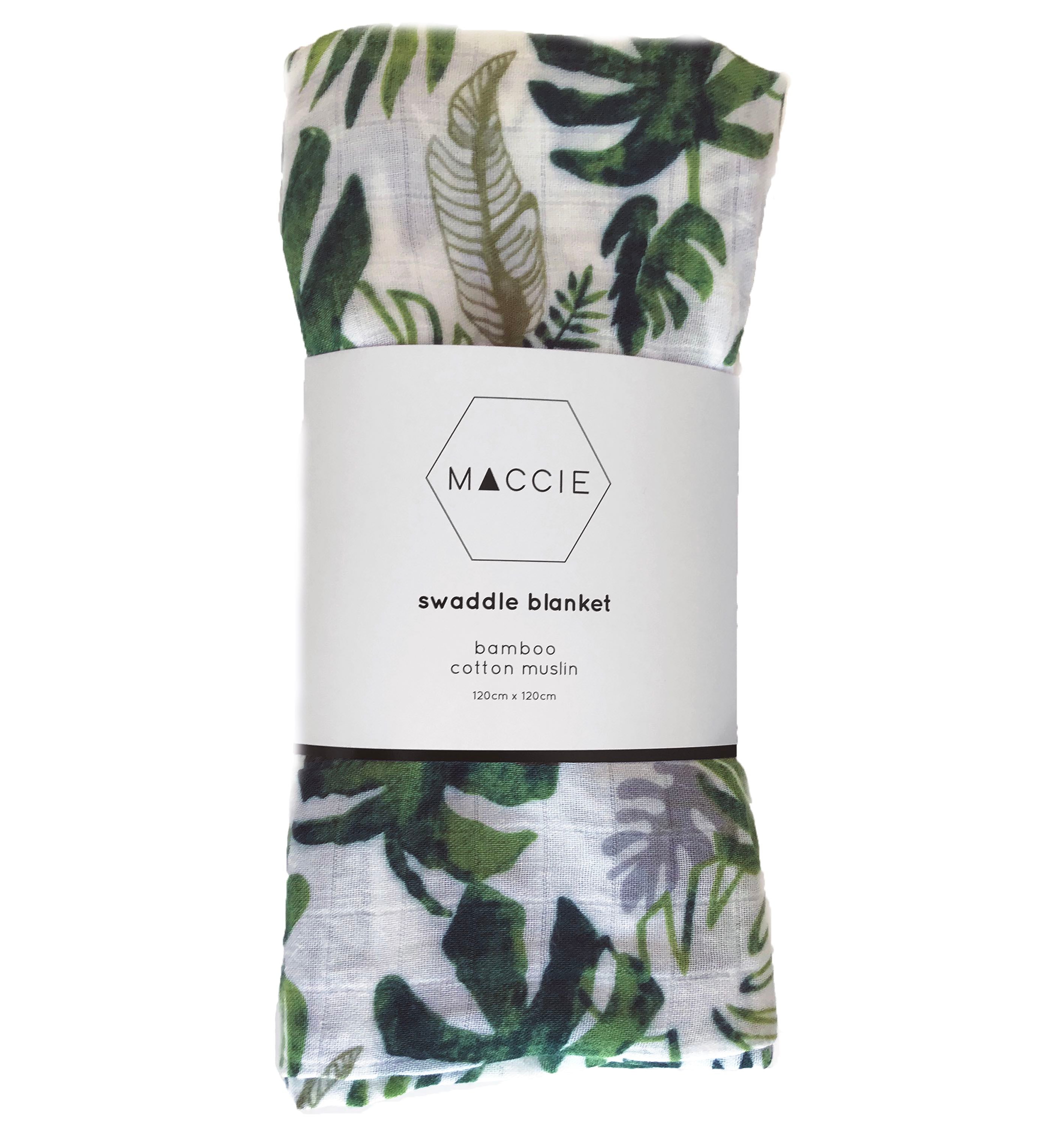 tropical leaf swaddle blanket MACCIE